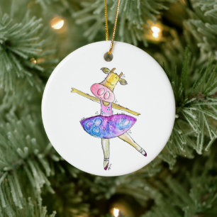 Niedliche Ballerina Kuh Keramik Ornament