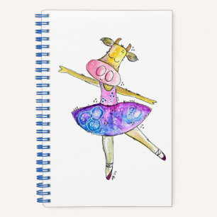 Niedliche Ballerina Kuh Notizblock