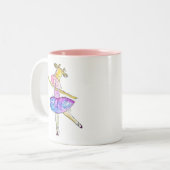 Niedliche Ballerina Kuh Zweifarbige Tasse (Vorderseite Links)