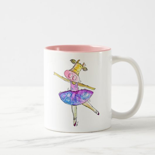 Niedliche Ballerina Kuh Zweifarbige Tasse (Rechts)