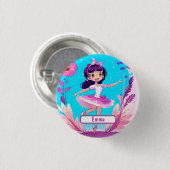Niedliche Ballerina mit individualisierbarem Namet Button (Vorne & Hinten)