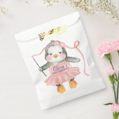 Niedliche Ballerina Pinguin Pink 1. Geburtstag Par Geschenktütchen (Versiegelt)