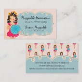 Niedliche Ballerina Strickfaser Visitenkarte (Vorne/Hinten)