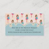 Niedliche Ballerina Strickfaser Visitenkarte (Rückseite)