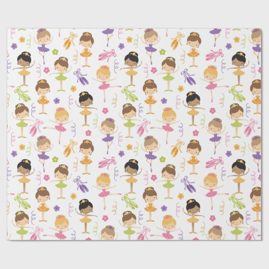 Niedliche Ballerina Tänzer Umschlagpapier Geschenkpapier (Flach)