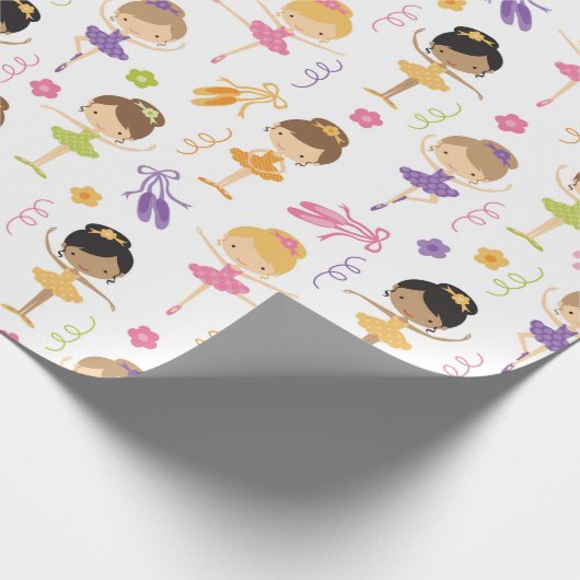 Niedliche Ballerina Tänzer Umschlagpapier Geschenkpapier (Ecke)