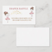 Niedliche Ballerina tutu Glitzer Windelpreisverlos Begleitkarte (Vorne/Hinten)
