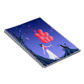 Niedliche Ballerina und Cat Night Sky Notizblock (Rechte Seite)