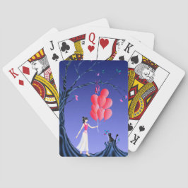 Niedliche Ballerina und Cat Night Sky Playing Card Spielkarten