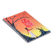 Niedliche Ballerina und Cat Sunset Notizblock (Rechte Seite)