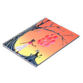 Niedliche Ballerina und Cat Sunset Notizblock (Linke Seite)