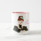Niedliche Ballerina Zweifarbige Tasse (Mittel)