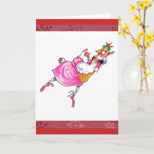 Niedliche Ballet Chips Weihnachtskarte Karte (Gelbe Blume)