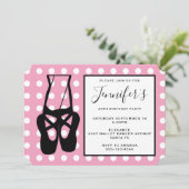 Niedliche Ballet Dancer Beine & Slippers Geburtsta Einladung (Stehend Vorderseite)
