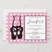 Niedliche Ballet Dancer Beine & Slippers Geburtsta Einladung (Vorderseite)