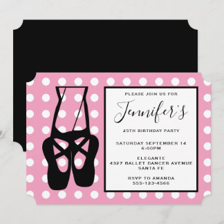 Niedliche Ballet Dancer Beine & Slippers Geburtsta Einladung