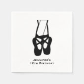 Niedliche Ballet Dancer Beine & Slippers Geburtsta Serviette (Vorderseite)