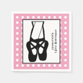 Niedliche Ballet Dancer Beine & Slippers Geburtsta Serviette (Vorderseite)