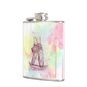 Niedliche Ballet Schuhskizze Wasserfarbe Handgezei Flachmann (Links)