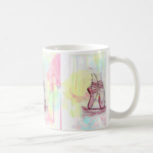 Niedliche Ballet Schuhskizze Wasserfarbe Handgezei Kaffeetasse