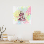 Niedliche Ballet Schuhskizze Wasserfarbe Handgezei Poster (Küche)
