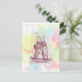 Niedliche Ballet Schuhskizze Wasserfarbe Handgezei Postkarte (Stehend Vorderseite)