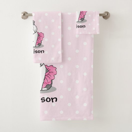 Niedliche Ballettprinzessin Alt-Englisch Sheepdog Badhandtuch Set (Insitu)