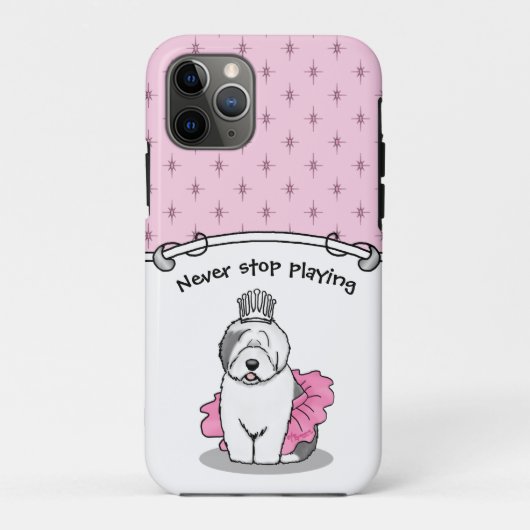 Niedliche Ballettprinzessin Alt-Englisch Sheepdog Case-Mate iPhone Hülle (Rückseite)