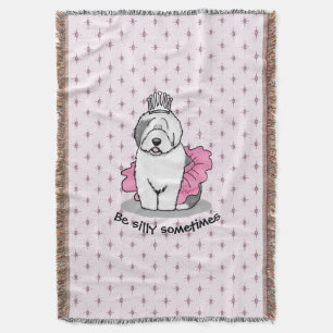 Niedliche Ballettprinzessin Alt-Englisch Sheepdog Decke