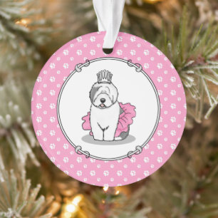 Niedliche Ballettprinzessin Alt-Englisch Sheepdog  Ornament