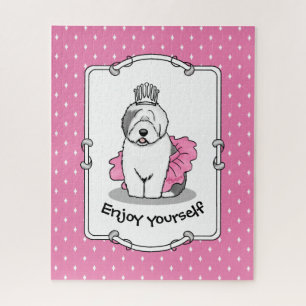 Niedliche Ballettprinzessin Alt-Englisch Sheepdog  Puzzle