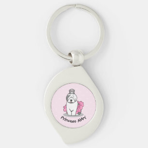 Niedliche Ballettprinzessin Alt-Englisch Sheepdog  Schlüsselanhänger