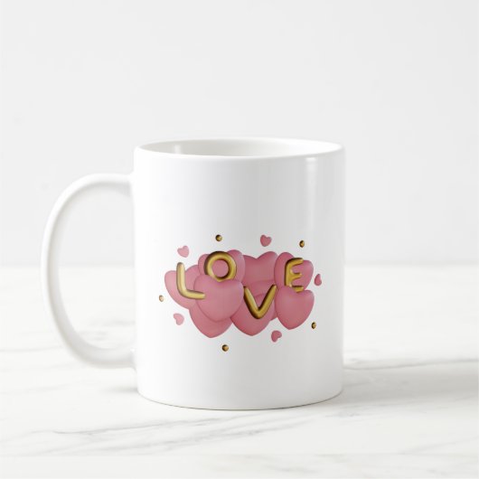 Niedliche Ballons Herz Liebe Kaffeetasse (Links)