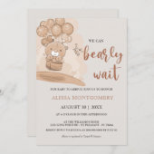 Niedliche Balloons Beige Thema Kinderdusche Einladung (Vorne/Hinten)