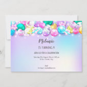 Niedliche Baloons Geburtstagsparty Girl Einladung (Vorderseite)