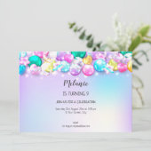 Niedliche Baloons Geburtstagsparty Girl Einladung (Stehend Vorderseite)