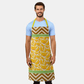 Niedliche Banana Polka Dot und Zickzack Gelb Schürze (Getragen)