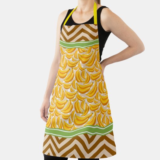 Niedliche Banana Polka Dot und Zickzack Gelb Schürze (InSitu)