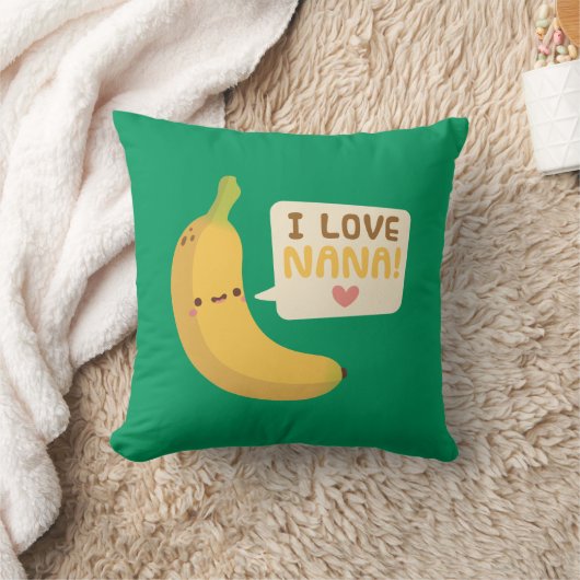Niedliche Banane, I Liebe Nana, Kinderzimmer Dekor Kissen (Decke)