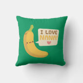 Niedliche Banane, I Liebe Nana, Kinderzimmer Dekor Kissen (Rückseite)