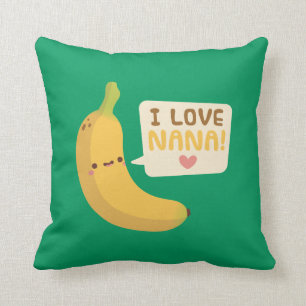 Niedliche Banane, I Liebe Nana, Kinderzimmer Dekor Kissen