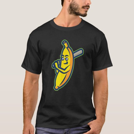 Niedliche Bananen, die Baseballbutt für Baseball h T-Shirt (Vorderseite)