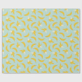 Niedliche Bananen in hellblau Geschenkpapier (Flach)