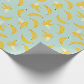 Niedliche Bananen in hellblau Geschenkpapier (Ecke)