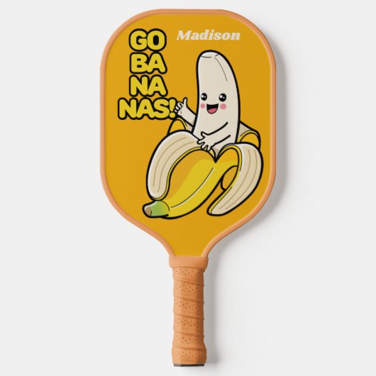 Niedliche Bananen individuelle Name Pickleball Pad Schläger (Vorderseite)