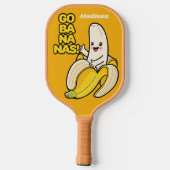 Niedliche Bananen individuelle Name Pickleball Pad Schläger (Rückseite)