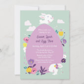 Niedliche Banden und große Osterfeier Einladung (Vorderseite)