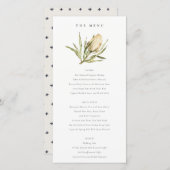 Niedliche Banksia Floral Wedding Menu Card Dankeskarte (Vorne/Hinten)