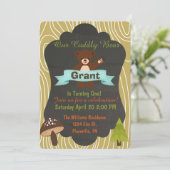 Niedliche Bär Waldgeburtstags-Party Einladung 4 (Stehend Vorderseite)