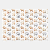 Niedliche Bären auf Weiß Geschenkpapier Set (Vorderseite)